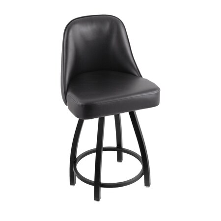 Holland Bar Stool Co Logo Grizzly Notre Dame Vintage 25 in. Swivel Counter Stool with Black Wrinkle Finish L048
